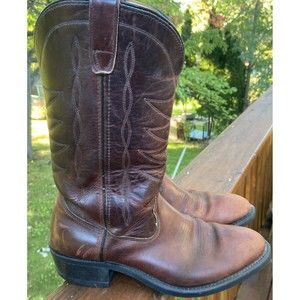 DOUBLE-H Boot Company 1593 Brown Oil Resistant Cowboy Boots Size 9 1/2 EE